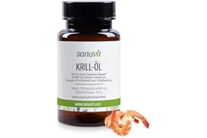 Sanuvit Krill-Öl Plus 120 Kapseln - Reinstoffprodukt direkt vom Hersteller (hypoallergene Manufaktur)