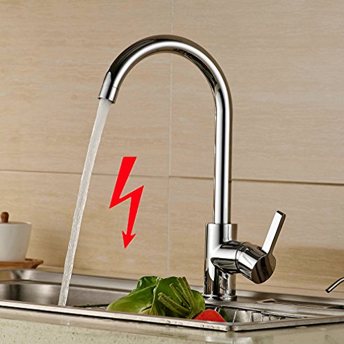 Auralum® 360° Schwenkbereich Niederdruck Küchenarmatur Spüle Wasserhahn Einhebelmischer Spültischarmatur Mischbatterie Einhandmischer Waschtischarmatur Messing
