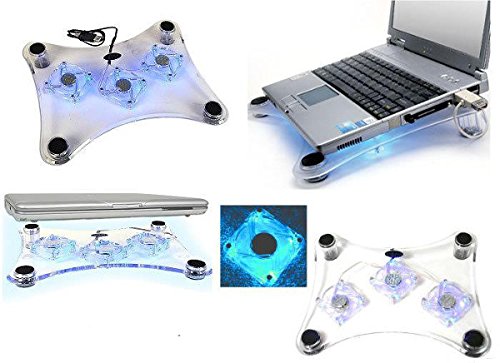 USB Notebook Laptop Kühler 3 X LÜFTER 10-15 Zoll Cooler Kühlpad Cool-Pad Halterung Lüfter Ständer Zusatzlüfter auch passend f. PS3 XBOX PS4
