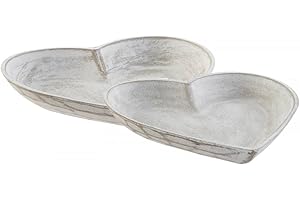 Hogar y Mas Bandeja Decorativa CORAZÓN 25CM X2 - Blanco