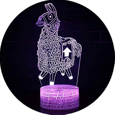 QSJi Illusion 3d lumière de nuit, Qsji 7 couleurs LED tactile lampe de table avec télécommande mignon cadeau réchauffement Cadeau Décoration créative Idéal Art et les travaux manuels, Acrylique, Alpaca