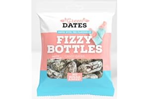 ‎ARBO-LIVING Green Dates Fizzy Bottles 90g – Dattelsnack mit prickelndem Brausegeschmack – Vegan, fruchtig & ohne Zuckerzusatz – Der natürliche Süßigkeiten-Kick für Groß & Klein