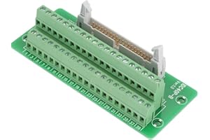 HILITAND IDC40P 40Pin Steckerleiste Breakout Board Terminal Block Stecker PLC Schnittstelle mit Halterung Geeignet für PLC, Servo und DIN-Schiene montieren.
