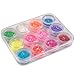 chinkyboo Caltrad 12pcs Clear Storage Bottle Plastic Empty Box Case Pot For Nail Art Gems Bead Rhinestone