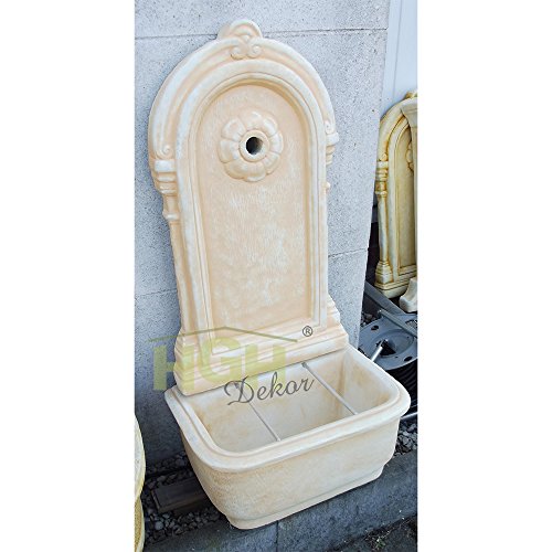 Wandbrunnen Sara Becken Wandteil Steinfigur Gartendekoration Wasserstelle Zapfsäule (sandstein patiniert) - 4