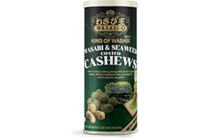‎WASABI-O WASABI-O Knusprige Wasabi-Seetang & Echte Wasabi-Ummantelte Cashewnüsse 190g - Einzigartiger Genuss, Premium Knabberspaß