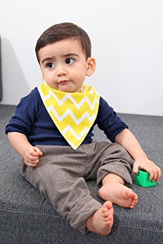 iZiv 4er Set Baby Bandana Geifer Lätzchen mit Justierbarem Druckknöpfen, Wasserdichte TPU Auskleidung für 0-2 Jahre - 7