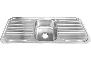 Grand Taps Inset Stainless Steel Single Bowl Kitchen Sink with 2 Drainers Large (C01) - BRUSHED