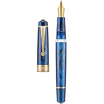 Asvine P20 Zuiger Vulpen Extra Fijne Punt, Groen Marmer Acryl Goud Trim Gladde Schrijver Collectie met Case Set