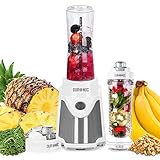 Duronic BL505 Blend & Go Mini Blender/Mixeur à smoothie de 500W avec 2 Bouteilles de 600ml sans BPA et infuseur gratuit