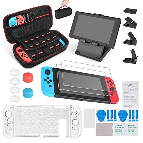 Keten 13 in 1 Nintendo Switch Zubehör, inkusive Nintendo Switch tragbare Tasche/Nintendo Switch Hülle/Switch Ständer/Switch Displayschutzfolie (2 Mal)