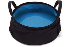 HipierFx Cubo Plegable Camping Multifuncional Lavabo Portátil de Pesca Aire Libre Viaje Acampadas Senderismo 10 L (Azul)