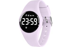 aswan watch Montre Digitale Enfant avec Chronomètre, Eclairage, Alarme, Date,Podomètres Marche Non Connecté-Montres Sport pour Fille Garcon avec Bracelet en Silicone