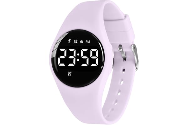 aswan watch Montre Digitale Enfant avec Chronomètre, Eclairage, Alarme, Date,Podomètres Marche Non Connecté-Montres Sport pour Fille Garcon avec Bracelet en Silicone