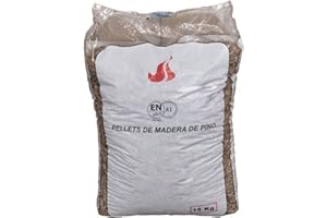 BILAKE Sacos de Pellets DIN Plus A1 15kg de Madera 100% conífera 100% Natural, para Estufas y calderas de biomasa 6mm – HP5