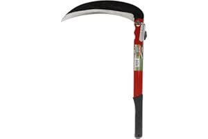 A2ZWORLD Składana kosa 39 cm, wielofunkcyjne ogrodnictwo sierp do chwastów, przenośna sierpa bezpieczeństwa do awaryjnych wędrówek, narzędzia kosy, ostrze 24 cm