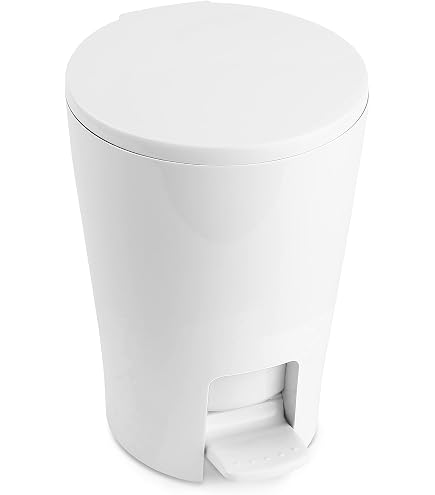 Tatay Poubelle Salle De Bain 6L Noire - Polypropylène Sans BPA - Couvercle Basculant 19x19x28cm