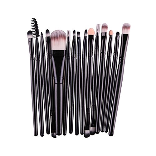 leisial 20pcs Bürsten Set-Augen Schönheit Werkzeug Kit Foundation Staub Pinsel Bürste Augenbrauen-Pinsel Augen Make-up Pinsel Rosa + schwarz 19.5*2.0*0.5cm Schwarz - 3