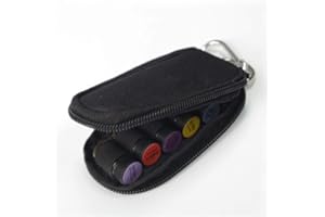 INSEET Kleine ätherische Öle Schlüsselanhänger Tragetasche für Ölflaschen Tragbare ätherische Öle Schlüsselbund Kit Tasche für 5/10 / 15ml ätherische Ölflaschen mit Zubehör, schwarz