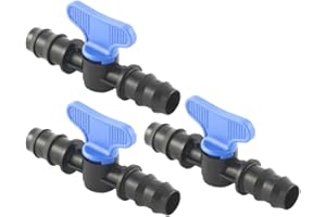 acquaverde Mini Valvola a Cilindro, Rubinetto Portagomma per Impianti, Sistemi e Tubi di irrigazione a Goccia, Nero Made in Italy - Orto Facile (3, 20 x 20 mm)