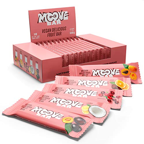 Moove - Barritas energéticas veganas, sabores surtidos, caja de 18