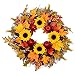 Produktbild Dolicer Herbstkranz mit Ahornblatt, Beere, Sonnenblume und Apfelkranz Herbstkranz Tür Kranz Herbstkranz für Haustür Deko, Erntedankfest, Herbstdekoration Pack of 1 Orange