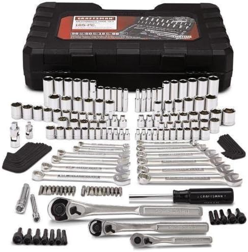 Craftsman Mechanics Tool Set Kit Wrenches Sockets Ratchet SAE Metric 165 Pc Case by Wrenches