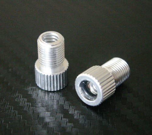 2x Silver Presta to Schrader Aluminium Bike Valve Adaptor Adapter Converter with o-ring Seal