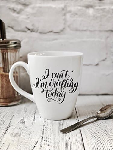 Mug, Porcelain tea coffee mug, novelty mug, work mug, i cant today i'm crafting, crafters, craft lover, diy, gift idea, birthday, valentines, mothers day, fathers day, funny quote