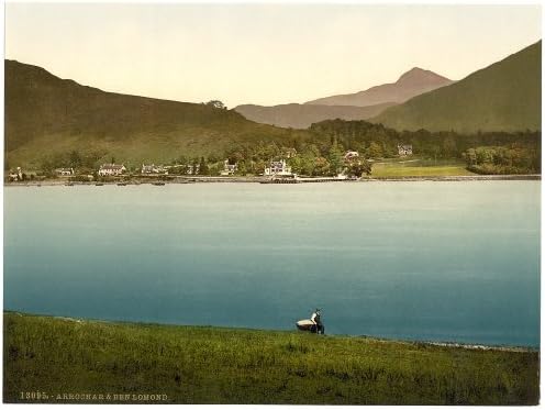 Victorian View of Arrochar and Ben Lomond, Scotland, Large A3 size 41 by 28 cm Canvas Textured Fine Art Paper Photo Print