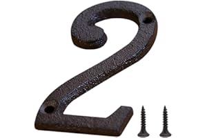 Zayookey Numéros d'Adresse de Maison Métal Numéros de Rue House Numbers Numéros de Porte pour Mur Logo (Numéro 2)