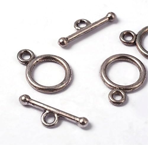 10 x Tibetan Silver Toggle Clasps Jewellery Findings 10mm x 14mm - LB1728