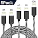 Price comparison product image WUXIAN Phone Charger Cable 5-PACK [3/3/6/6/10 ft] Extra Long Nylon Braided Cable for Phone X/8/8 P/7/7 Plus/6/6 Plus/6s/6s Plus/5/5s/5c/SE-Black&White