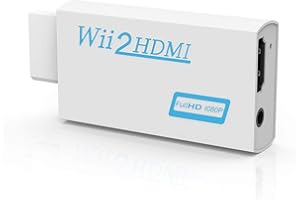 IRAZA Wii zu HDMI Adapter, Konsolen Adapter,Wii to HDMI 720p/1080P HD Converter Adapter mit 3,5mm Audioausgang Wii zu HDMI Konverter für Wii Monitor Beamer Fernseher.