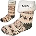 Produktbild alles-meine.de GmbH Socken / Haussocken -  Strick - Norweger Muster - ROSA / GRAU - Glitzer - Flausch gefüttert  - incl. Name - Größe 36 bis 41 - Plüsch - Sohle Rutschfest - Wi..