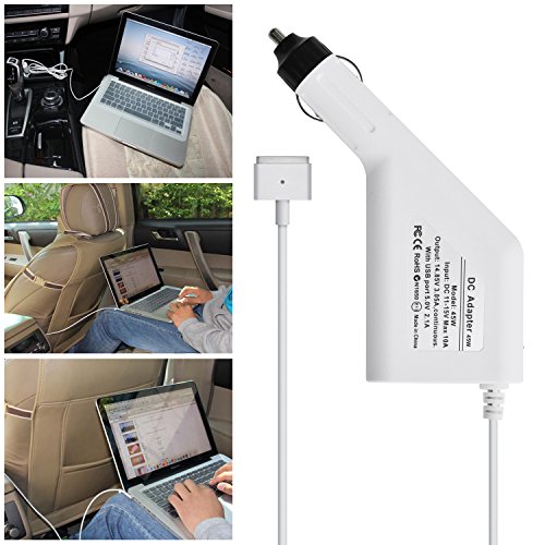Original iProtect® Auto KFZ Universal Adapter Netzteil Ladegerät 45W für Apple MacBook mit MagSafe 2 Netzanschluss Charger + zusätzlichen USB Anschluss für iPhone / iPad in weiß - 6