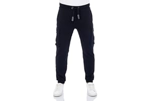 riverso Cargo męskie spodnie do biegania, długie, Regular Fit, RIVLoris, spodnie cargo, spodnie sportowe, spodnie treningowe, spodnie rekreacyjne, kieszenie, czerwone, niebieskie, czarne, zielone, S M