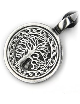 keltischer Baum Schmuck Amulett Talisman Schmuckzinn, Länge mit Hänger: 4cm lang, inkl. Textilband Biker Kette...