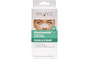 Balance Active Formula Niacinamide Calm & Clear Purifying Nose Strips (6 Pack) - Lifts out Impurities. Specifically Targets Blackheads. Unclogs Pores.