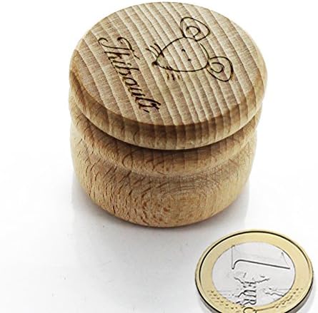 Round Wooden Mouse Toothbrush Box Personalised with a name