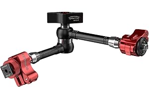IFOOTAGE Magiczne ramię aparatu 28 cm, przegubowe magiczne ramię ze śrubą gwintowaną 1/10.2 cm i 3/20.3 cm do aparatu DSLR/monitora LCD/świateł LED, głowicy kulowej, dużej nakrętki skrzydłowej,