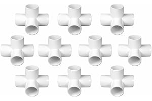 DEHRAN UPVC 4-way Elbow 3/4" inchi (25MM) Pipe Joint/Corner Heavy Duty UPVC Available for Greenhouse, Tent Connection,Furniture and Plumbing Projects White Color (10)