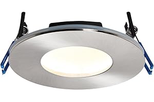 SAXBY LIGHTING Saxby OrbitalPLUS 9W Satin Nickel Die Cast Aluminium IP65 Warm White Recessed Anti Glare Fire Rated LED Downlight