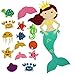 Produktbild Faylapa PIN den Schwanz auf der Mermaid Party Spiel mit Filz abnehmbaren Ornamente für Kindergeburtstag Party Zimmerwand hängende Dekorationen, 14ST DIY Ornamente, Meerjungfrau Körper (39,4 inch X 17,3 inch)