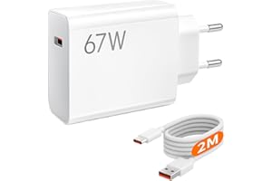 WITFOAM Chargeur Rapide 67W USB pour Note 15/14/13/12/11/10 Pro 5G, Chargeur Turbo avec Câble USB C 6A pour 14/13/12/11 Ultra/12 Lite/12X, Poco X6, M6, X5 Pro