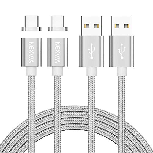 C  ble USB Type C Magn  tique  NEXVIA 1M C  ble USB C Chargeur Magn  tique Nylon Tress   Cordon Data Synchro et Charge Rapide pour Samsung S9 S8 Plus A8  Huawei P10 P20 Pro  Honor View 10  LG V30 G6  OnePlus 5T  Honor 9  Xiaomi Mi A1 Argent