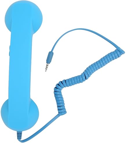 Opis 60s micro - Retro telefoon handvat voor Android smartphones, tablets, notebooks en mobiele telefoons in de vorm van een klassieke telefon hoorn (oranje