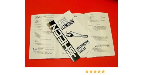 Original Instruction Leaflet For X300 Or X500 Sheen Flame Gun Flamegun Amazon Co Uk Diy Tools