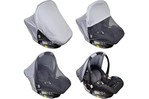 IEASEY 2 in 1 Universalle Dais pour siège-auto Capote Bébé Moustiquaire Cosy Bébé Hoody auvent de protection solaire pour porte-bébés| Bloque 99% des UV | compatible avec Maxi Cosi, Joie, Cybex, etc