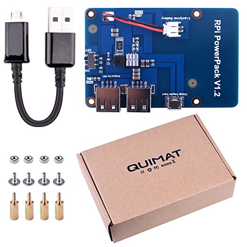 Quimat Placa de Bateria de Litio para Raspberry Pi  Paquete de Fuente de Alimentacion 3800mAh   micro USB Cable para Raspberry Pi 3 2 Modelo B RPi 1 B B   A A  